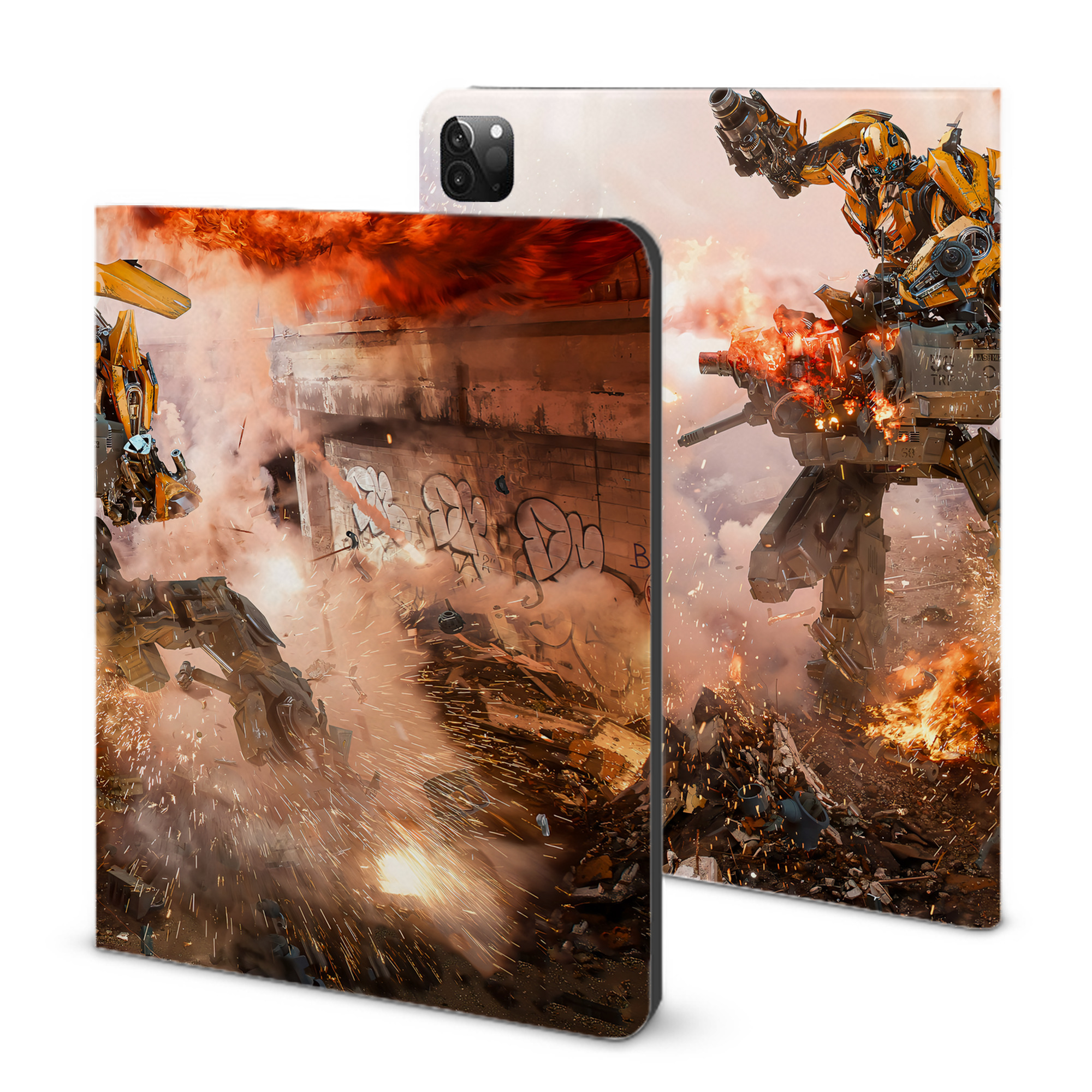 （画像用） Transformers トランスフォーマー IPadケース ペンホルダー付き ブックスタイルデザイン